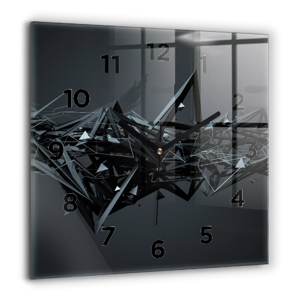 Reloj de pared cuadrado Abstracción negra