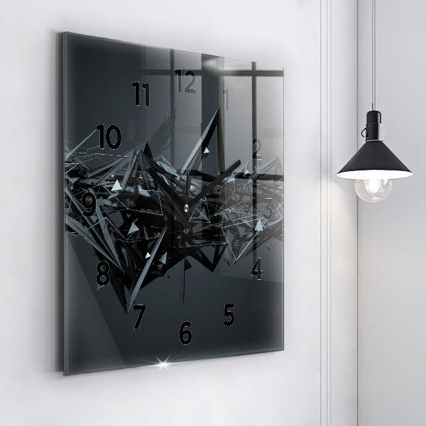 Reloj de pared cuadrado Abstracción negra