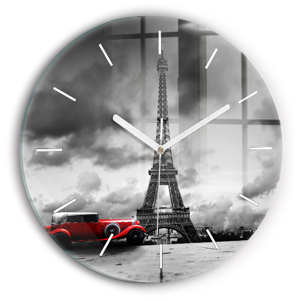 Reloj de cristal redondo Torre Effel París