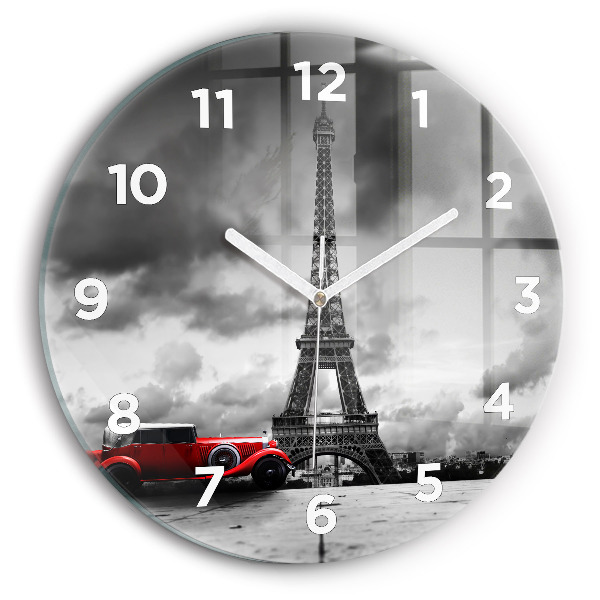 Reloj de cristal redondo Torre Effel París
