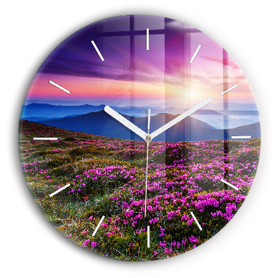 Reloj de pared redondo Flores al amanecer