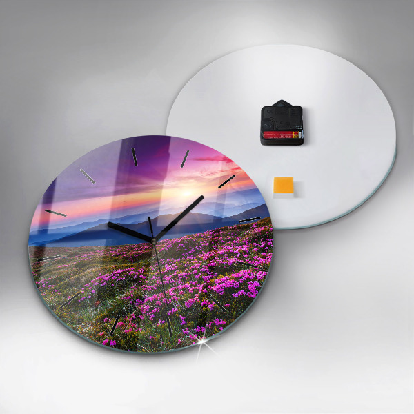 Reloj de pared redondo Flores al amanecer