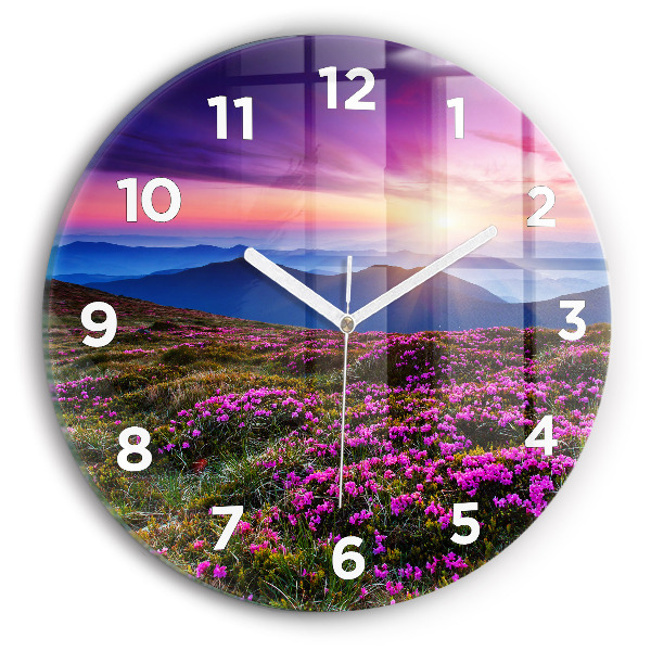 Reloj de pared redondo Flores al amanecer