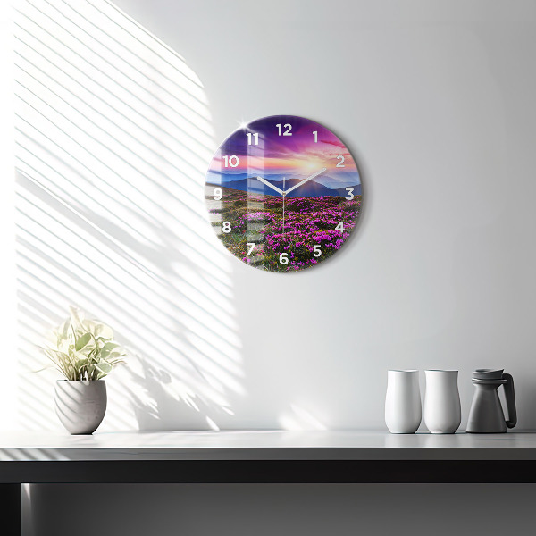 Reloj de pared redondo Flores al amanecer