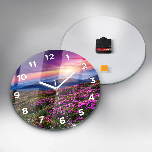Reloj de pared redondo Flores al amanecer