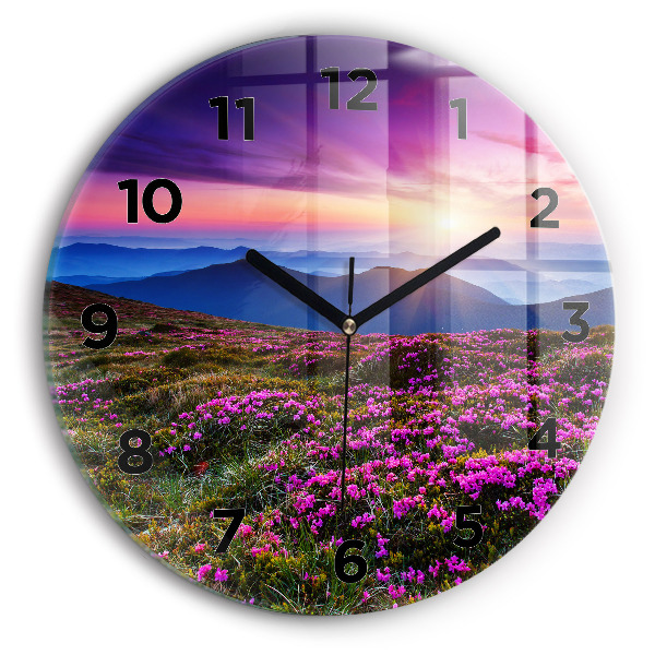 Reloj de pared redondo Flores al amanecer