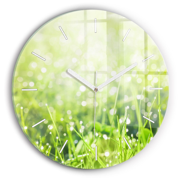 Reloj de pared redondo Hierba verde