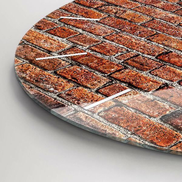 Reloj redondo pared Pared de ladrillo viejo