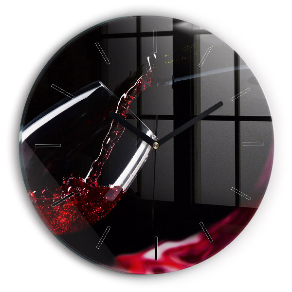 Reloj de pared redondo Vino tinto