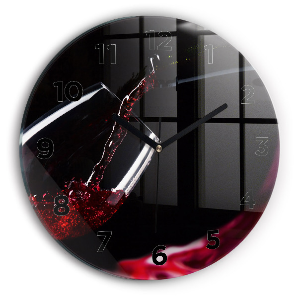 Reloj de pared redondo Vino tinto