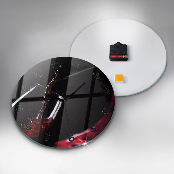 Reloj de pared redondo Vino tinto