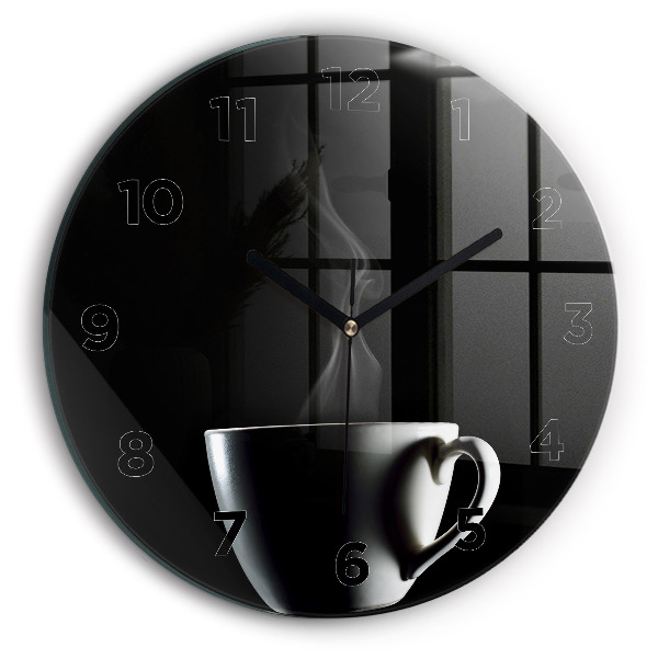 Reloj de cristal redondo Taza de café
