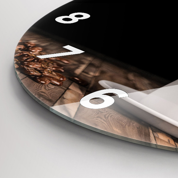 Reloj de pared redondo Taza de café caliente