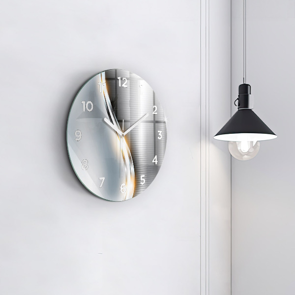 Reloj de cristal redondo Abstracción metálica