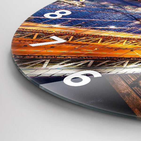 Reloj redondo pared Nueva York y la puesta de sol