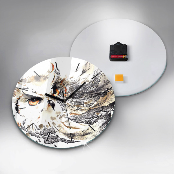 Reloj de pared redondo Búho símbolo de sabiduría