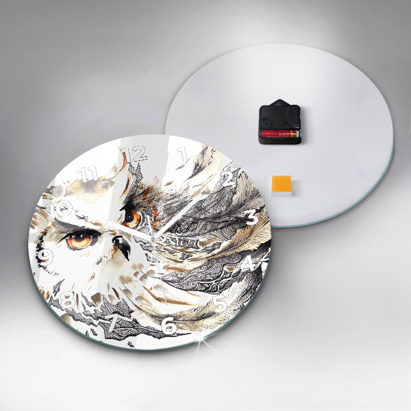 Reloj de pared redondo Búho símbolo de sabiduría