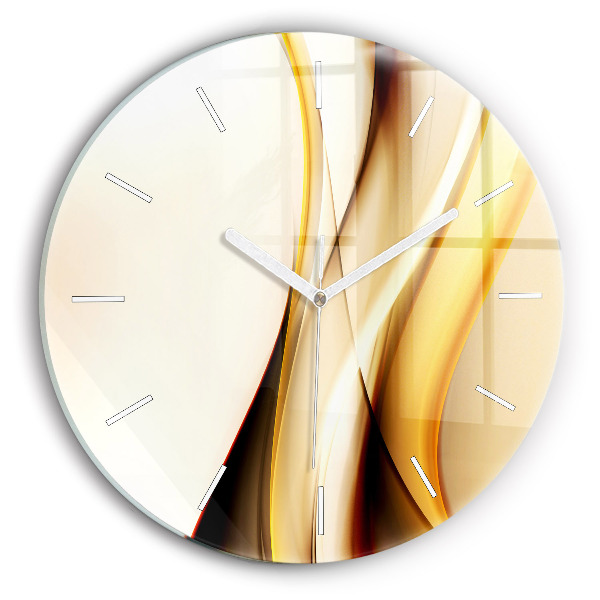 Reloj de cristal redondo Olas abstractas