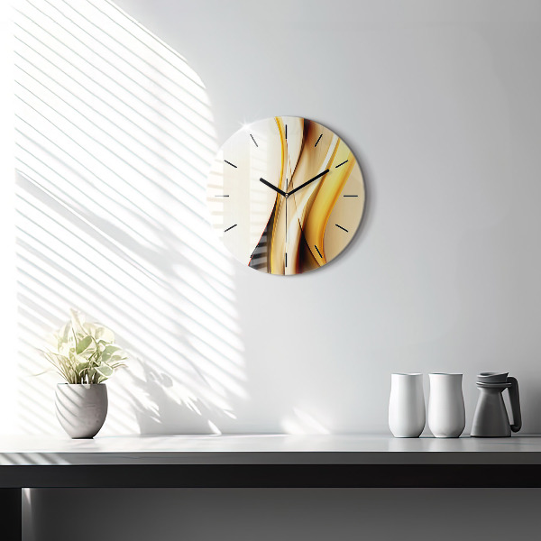 Reloj de cristal redondo Olas abstractas