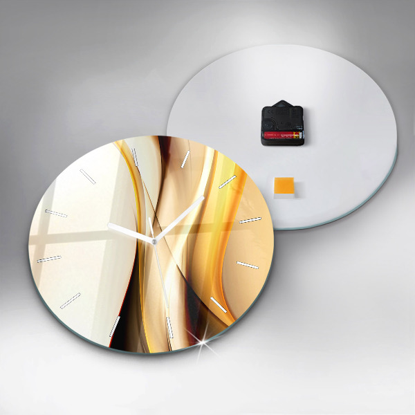 Reloj de cristal redondo Olas abstractas