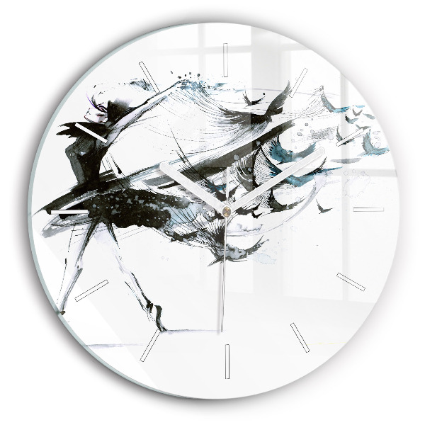 Reloj de cristal redondo Mujer bailando ballet