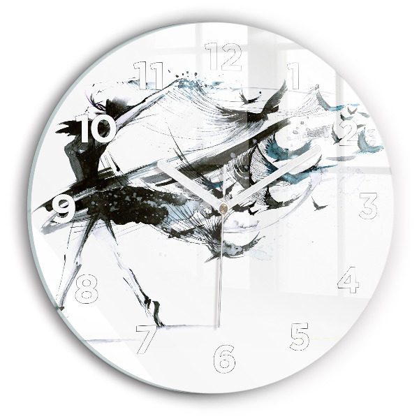 Reloj de cristal redondo Mujer bailando ballet