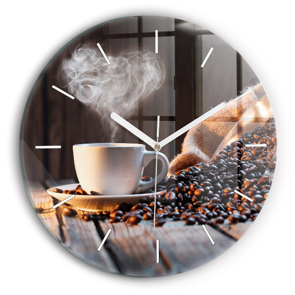 Reloj de pared redondo Taza de café