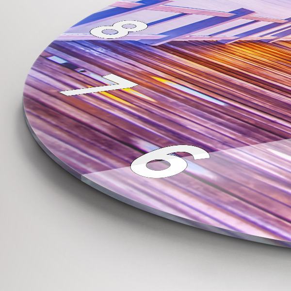 Reloj de pared redondo Puente en el puerto al atardecer