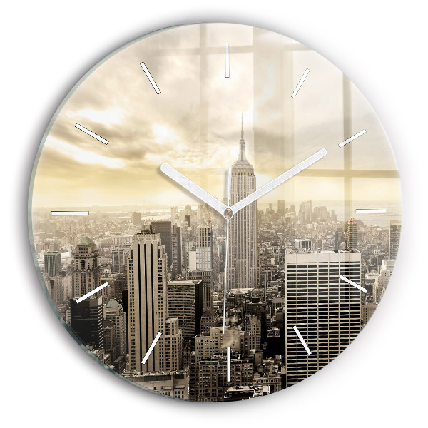 Reloj de cristal redondo Torres en Nueva York