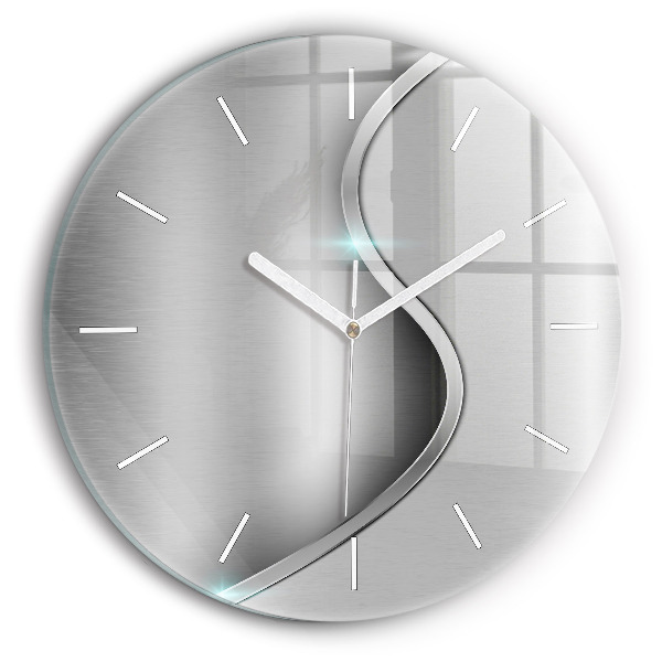 Reloj de pared redondo Abstracción de metal gris