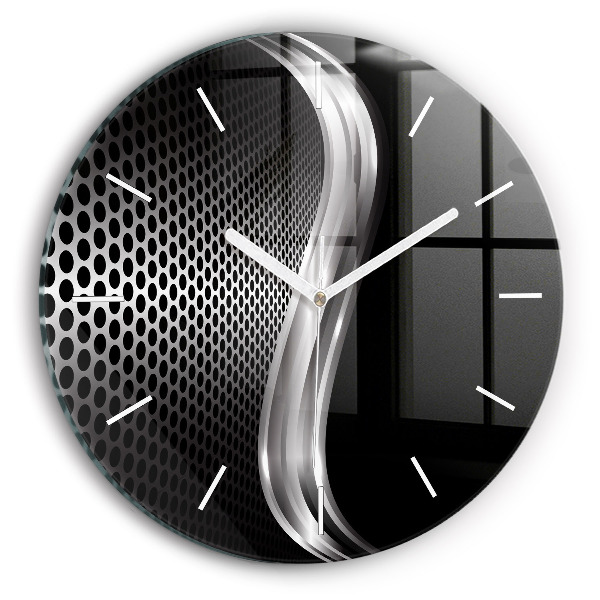 Reloj redondo pared Abstracción de metal negro
