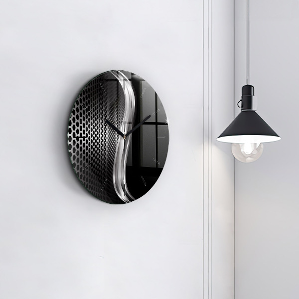 Reloj redondo pared Abstracción de metal negro