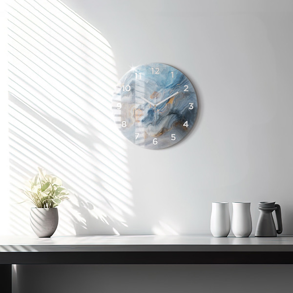 Reloj redondo pared Patrón de mármol