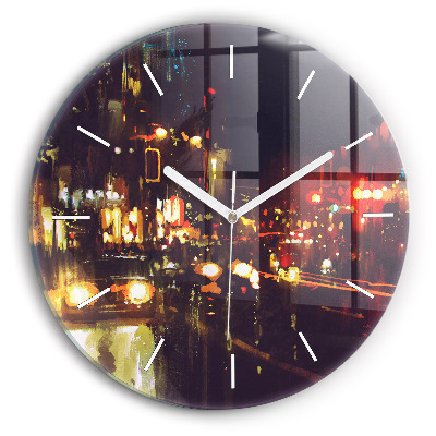 Reloj de cristal redondo Ciudad pintada