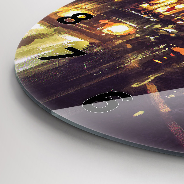 Reloj de cristal redondo Ciudad pintada