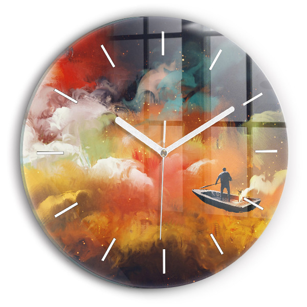 Reloj de cristal redondo Imagen abstracta