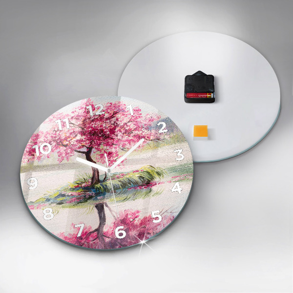 Reloj redondo pared Mosaico de árboles
