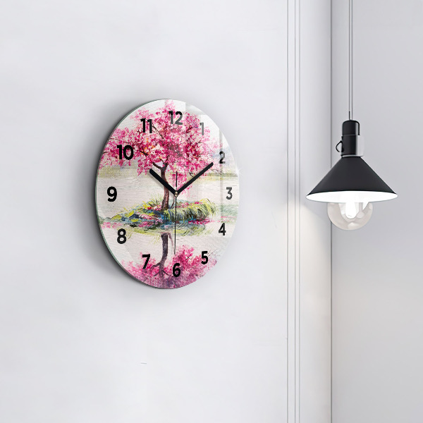 Reloj redondo pared Mosaico de árboles