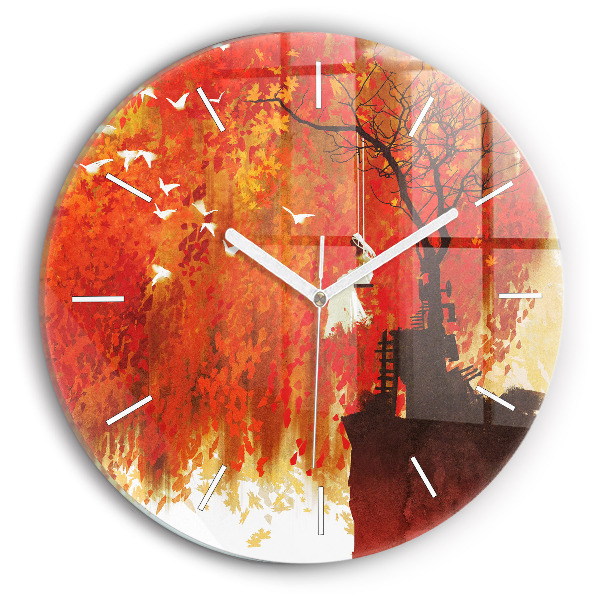 Reloj de cristal redondo Novia en otoño