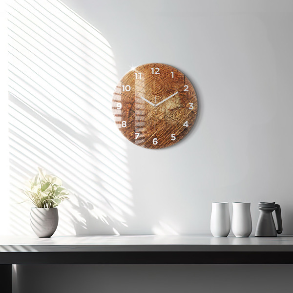 Reloj redondo pared Viejo tronco de árbol