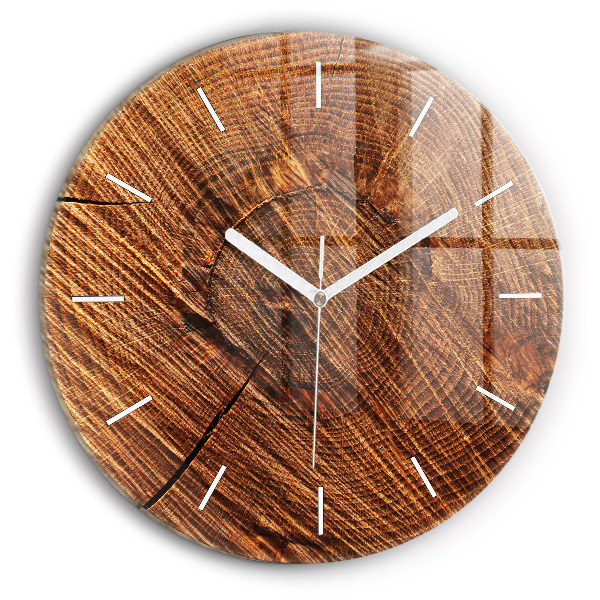 Reloj de cristal redondo Madera decorativa