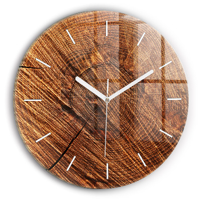 Reloj de cristal redondo Madera decorativa