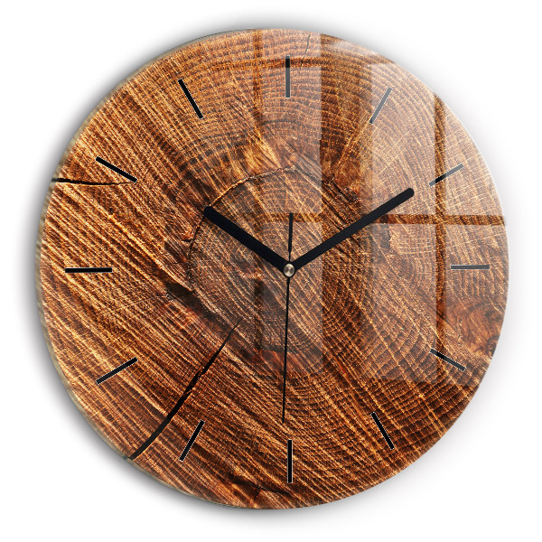 Reloj de cristal redondo Madera decorativa