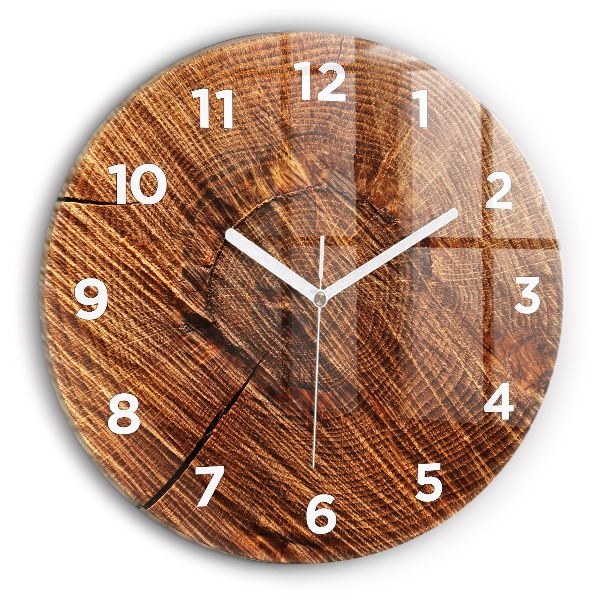 Reloj de cristal redondo Madera decorativa