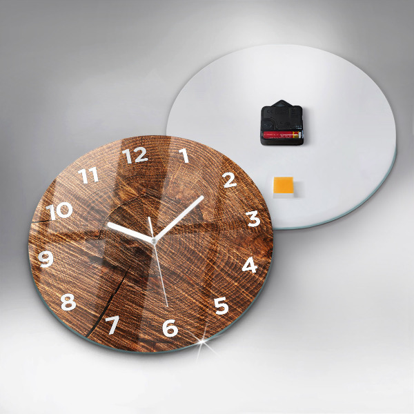 Reloj de cristal redondo Madera decorativa