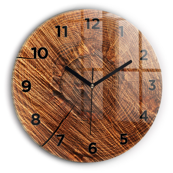 Reloj de cristal redondo Madera decorativa