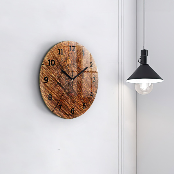 Reloj de cristal redondo Madera decorativa