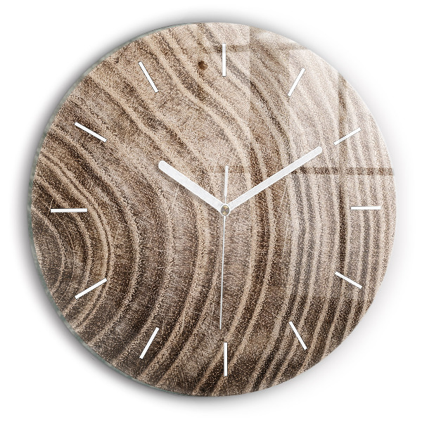 Reloj de cristal redondo Tronco de árbol