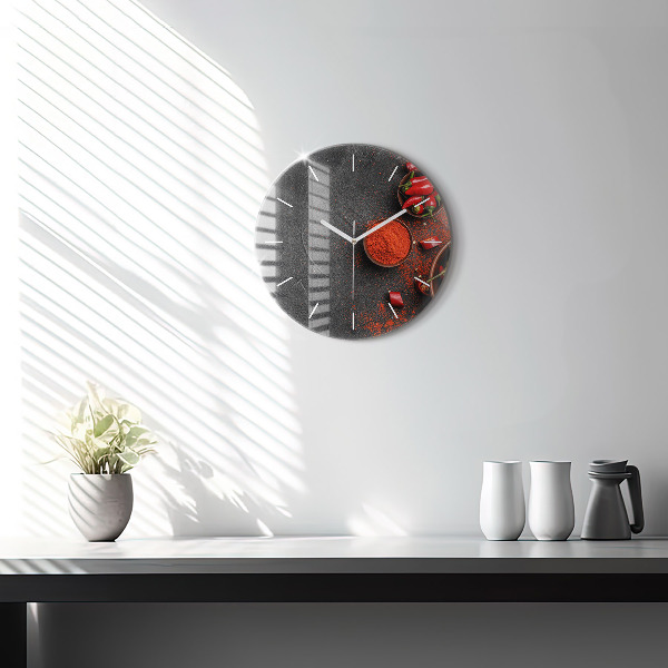 Reloj de pared redondo Pimientos rojos