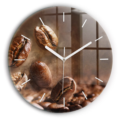 Reloj de cristal redondo Granos de café